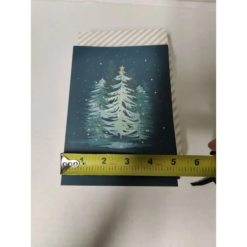 Forest Holiday Greeting Card Pack Christmas 16 CT Evening Green Inspired